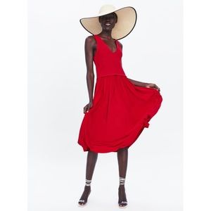 Like New | Zara Red knit midi dress